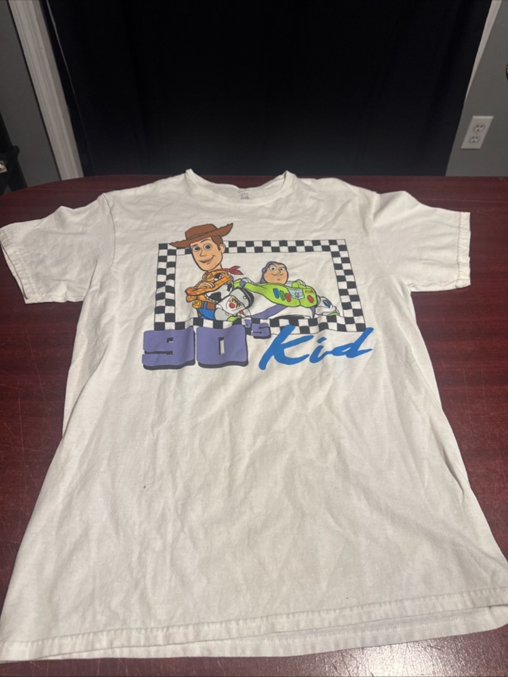 Graphic Print Disney Pixar Toy Story 4 T-shirt Buzz & Woody Tee Shirt Adult Sz M